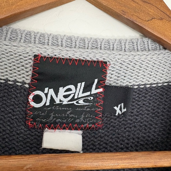 O'Neill Black and Gray Striped Crewneck Sweater - Picture 3 of 5